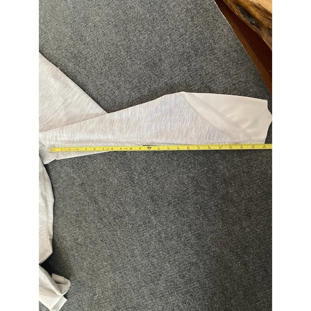 Lululemon Leggings Wunder Under Crop Scallop Hem Gray White Stripes No Tag